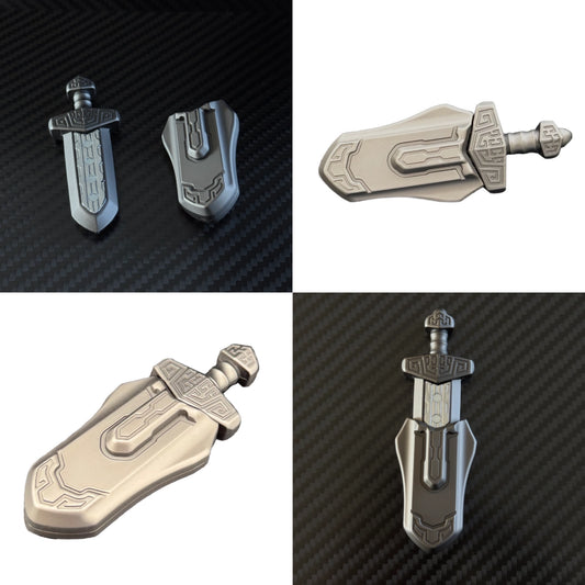 Multiple angles of the Magnetic Sword Slider, both expanded and collapsed views.