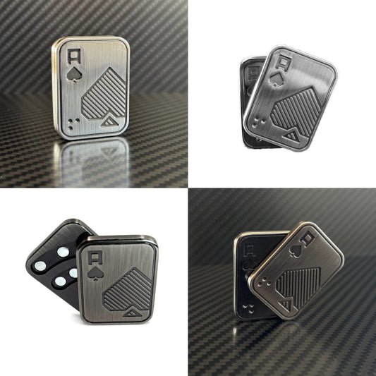 Angled shots of the fidget toy from multiple perspectives, including expanded and collapsed states to highlight its dual-motion feature.