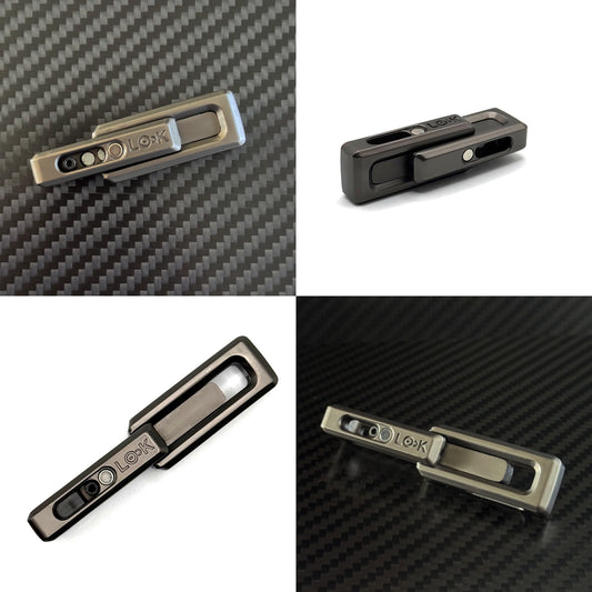 Multiple angles displaying the xLock Tower Fidget in both expanded and collapsed states, highlighting its three-stage magnetic mechanism.