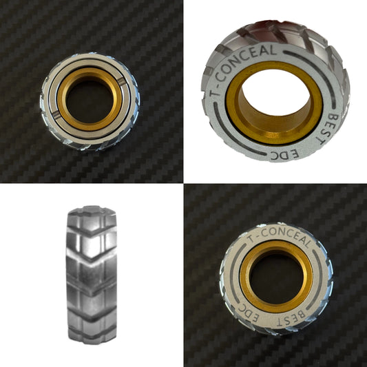 Four different angles of the spinner, displaying both expanded and collapsed states.