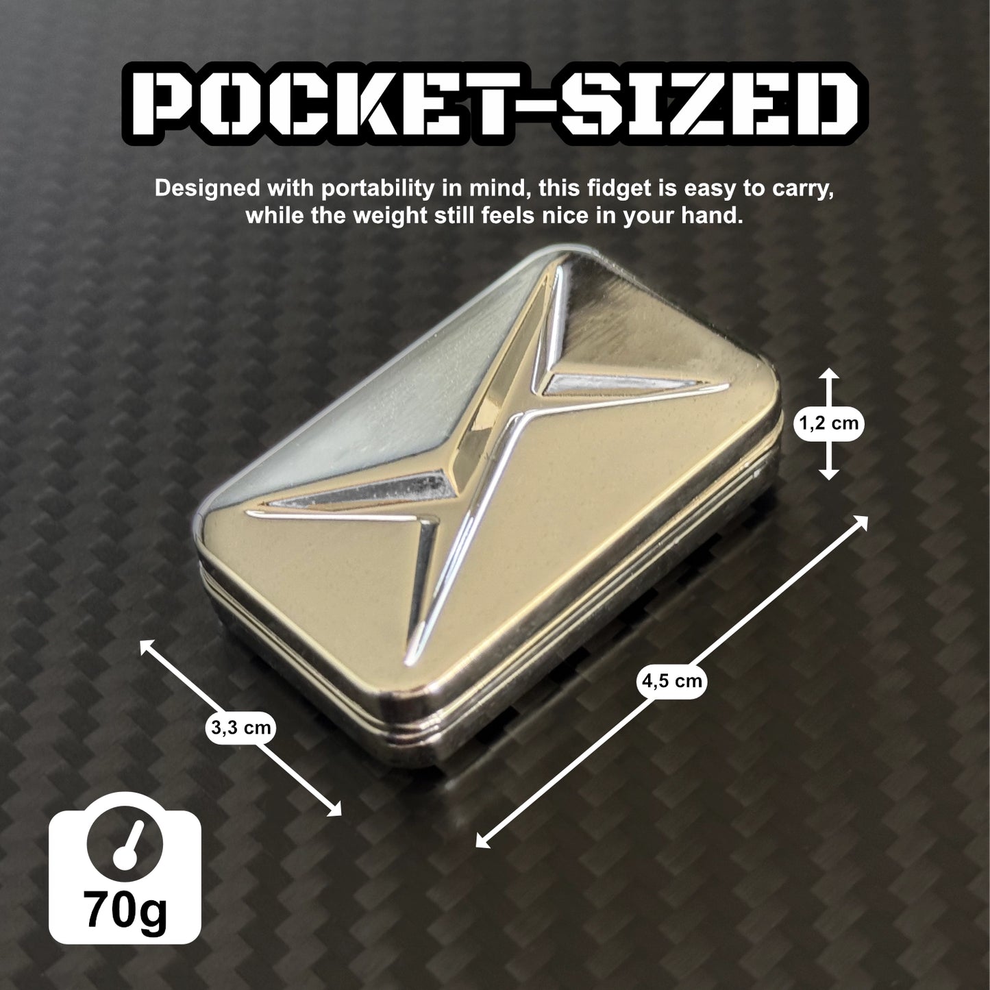 Play Button Slider – EDC Fidget Tool for Adults - Magnetic Multidirectional Slider for Stress Relief and Focus