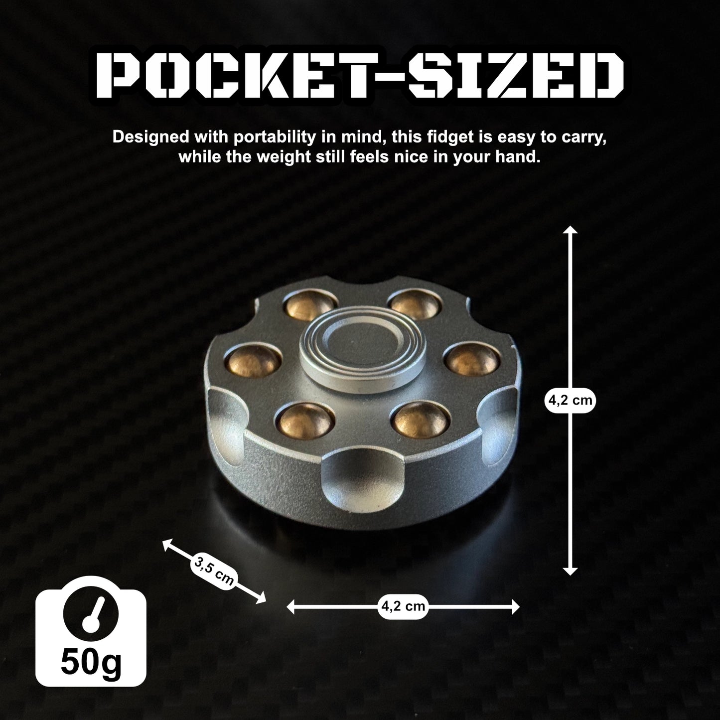 Close-up image focusing on the revolver chamber and the six bullet slots.
