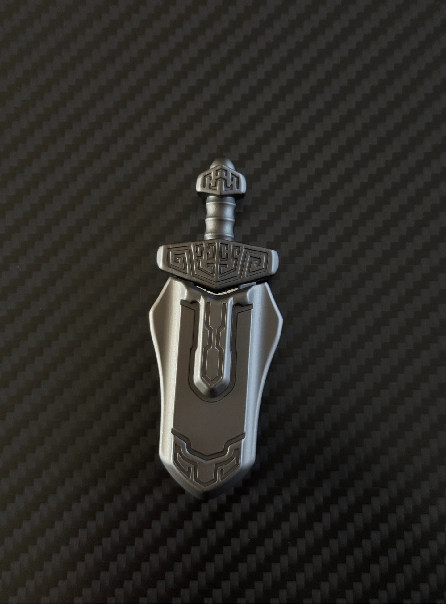 Detailed close-up photo emphasizing the sleek finish of the Magnetic Sword Slider.