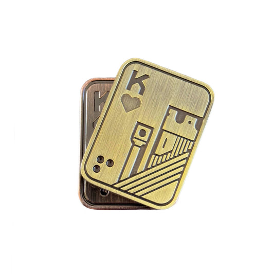 Front view of the Metal Poker Card Fidget Toy showcasing its sleek, compact design and premium metal finish.​
