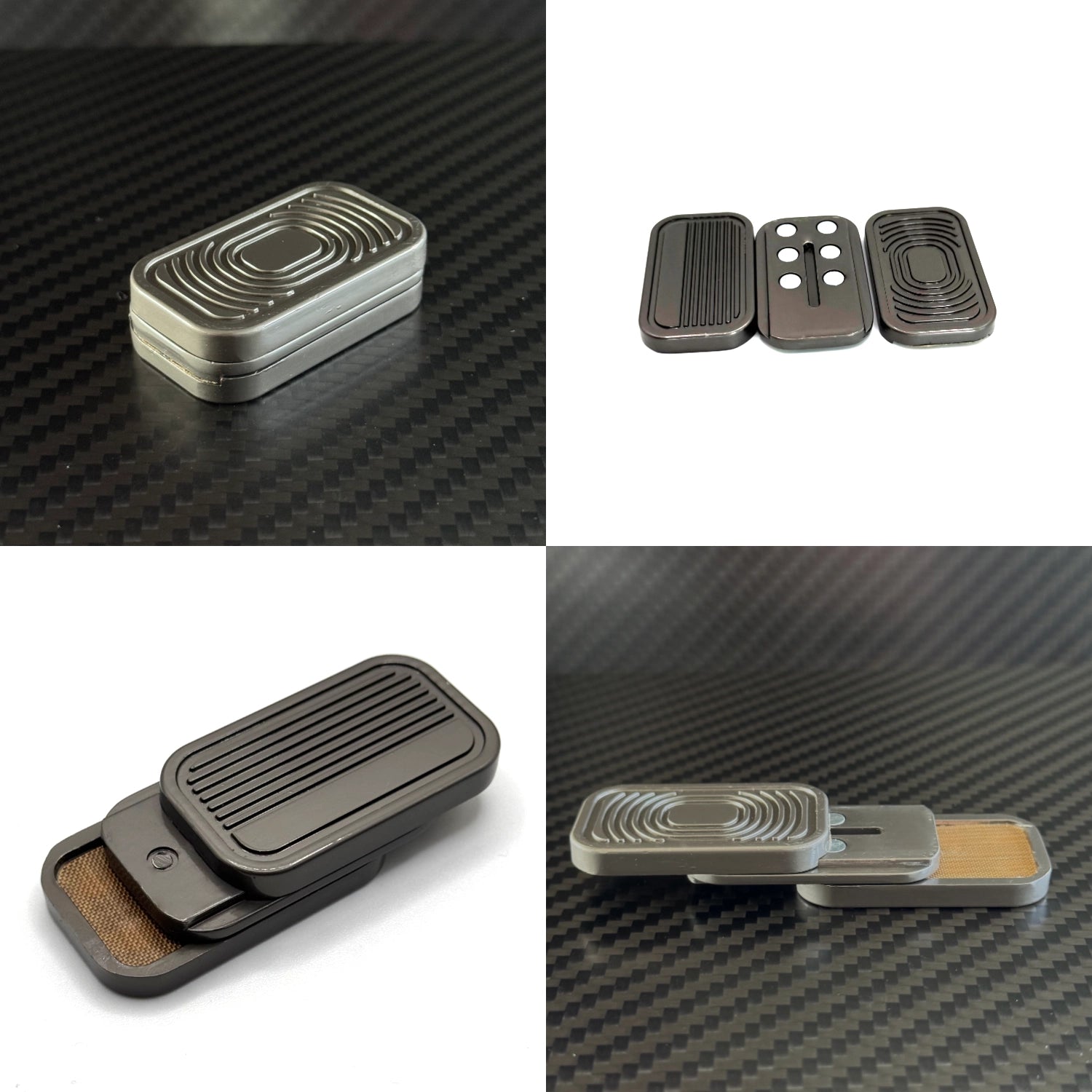 Multiple angles displaying the Magnetic 3-Layer Fidget Slider in both expanded and collapsed states, highlighting its three-layer magnetic mechanism.​