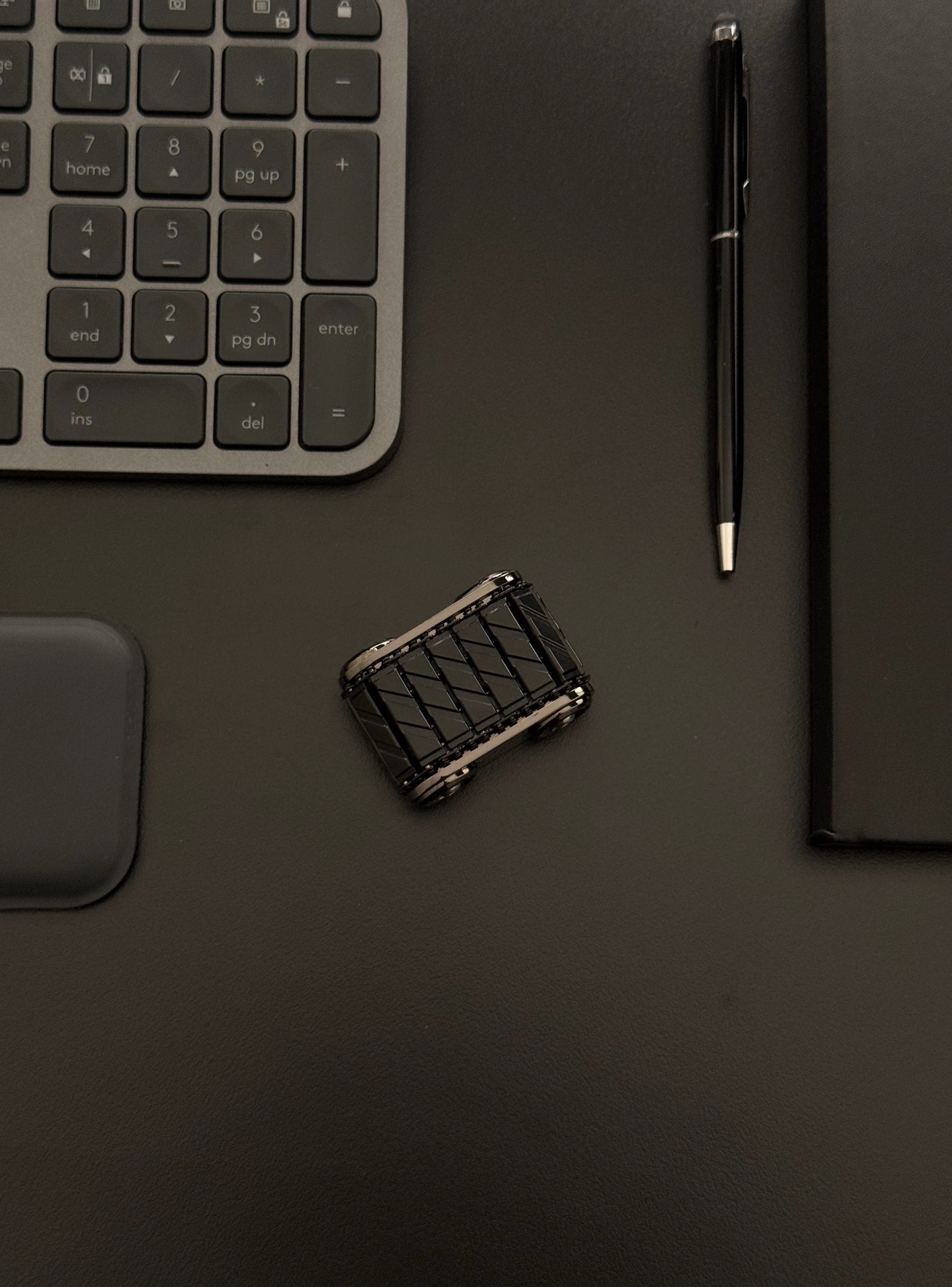 Tank Roller on a desk setup, emphasizing its sleek and professional appearance.