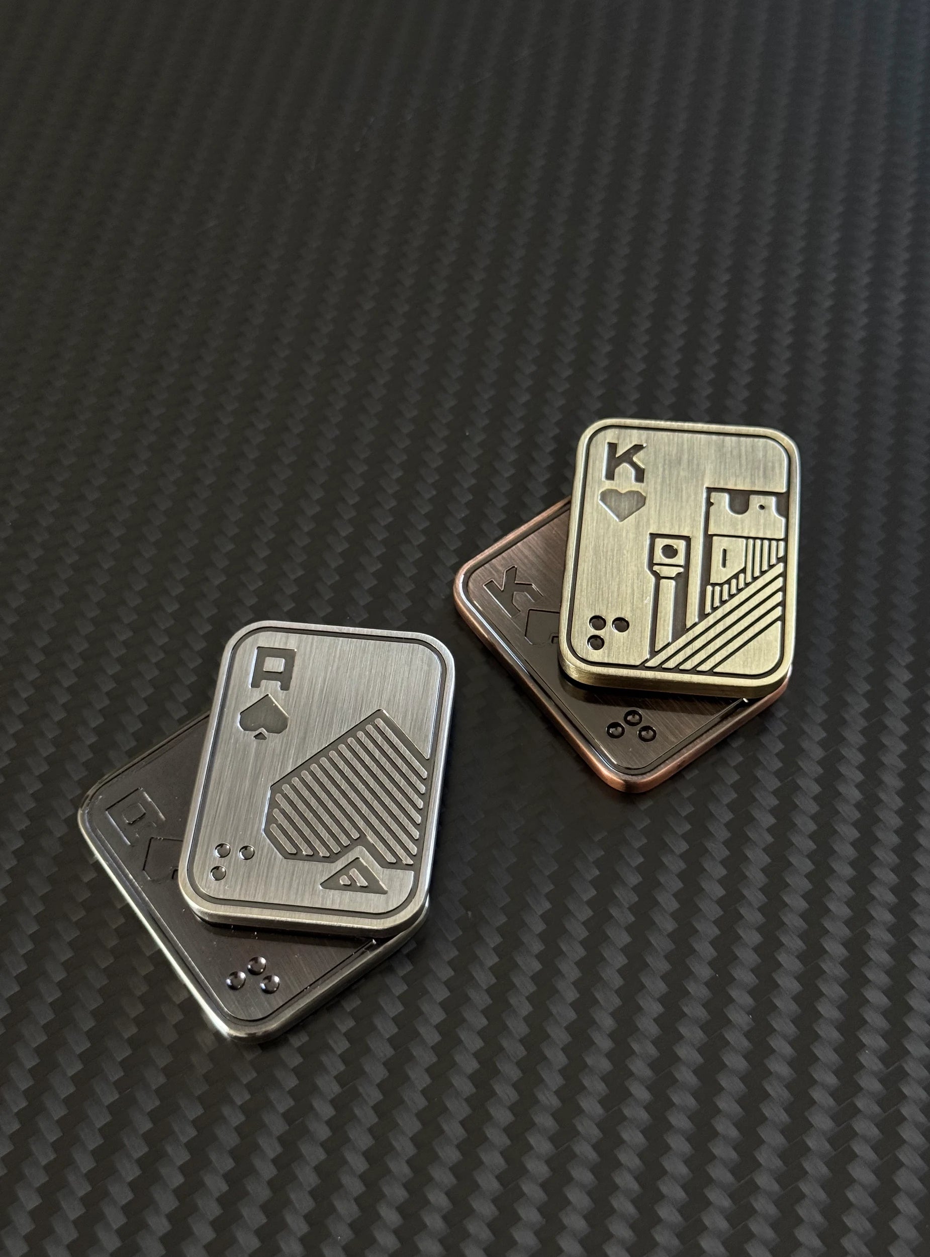 Close-up of the toy’s detailed design showing the smooth texture and high-end metal finish.