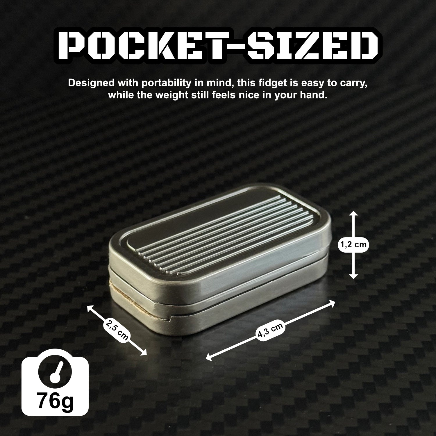 Detailed photograph capturing the Magnetic 3-Layer Fidget Slider's premium materials and ergonomic design.​
