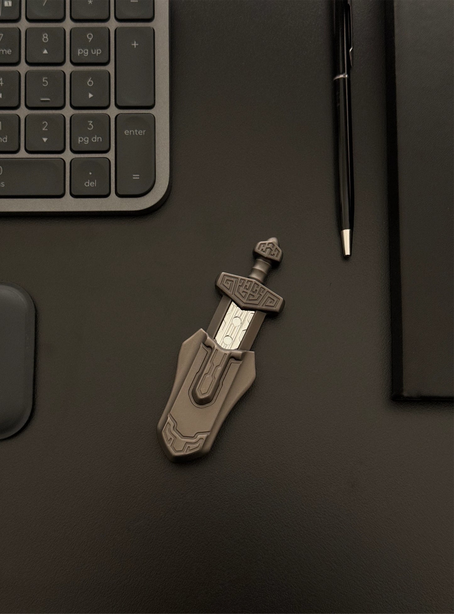 Alternate angle showcasing the detailed craftsmanship of the Magnetic Sword Slider.