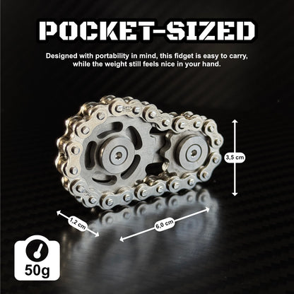 Gear Chain Spinner – Fidget Tool for Adults | Precision-Engineered Stress Relief Device - EDC