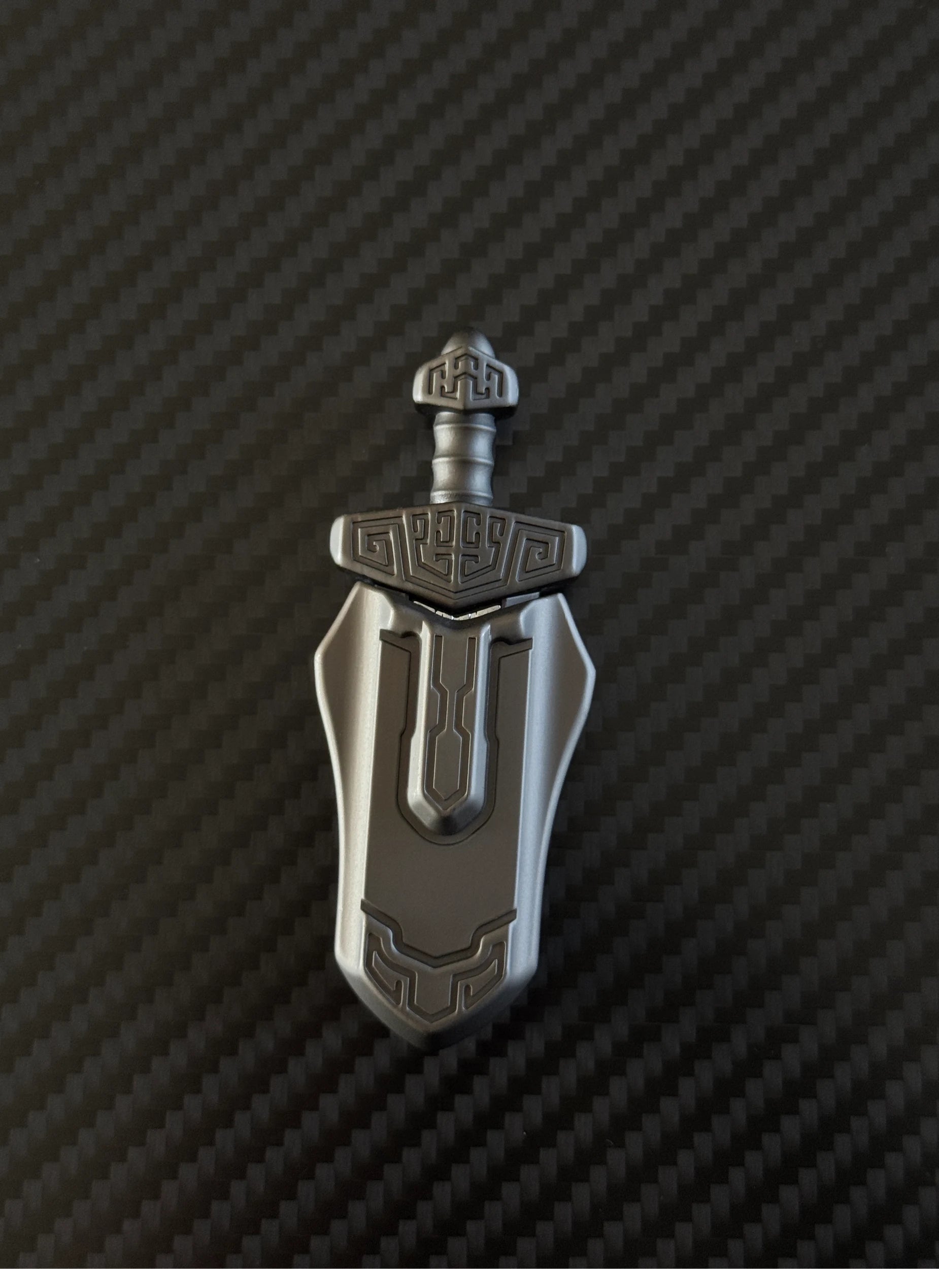 Detailed close-up photo emphasizing the sleek finish of the Magnetic Sword Slider.