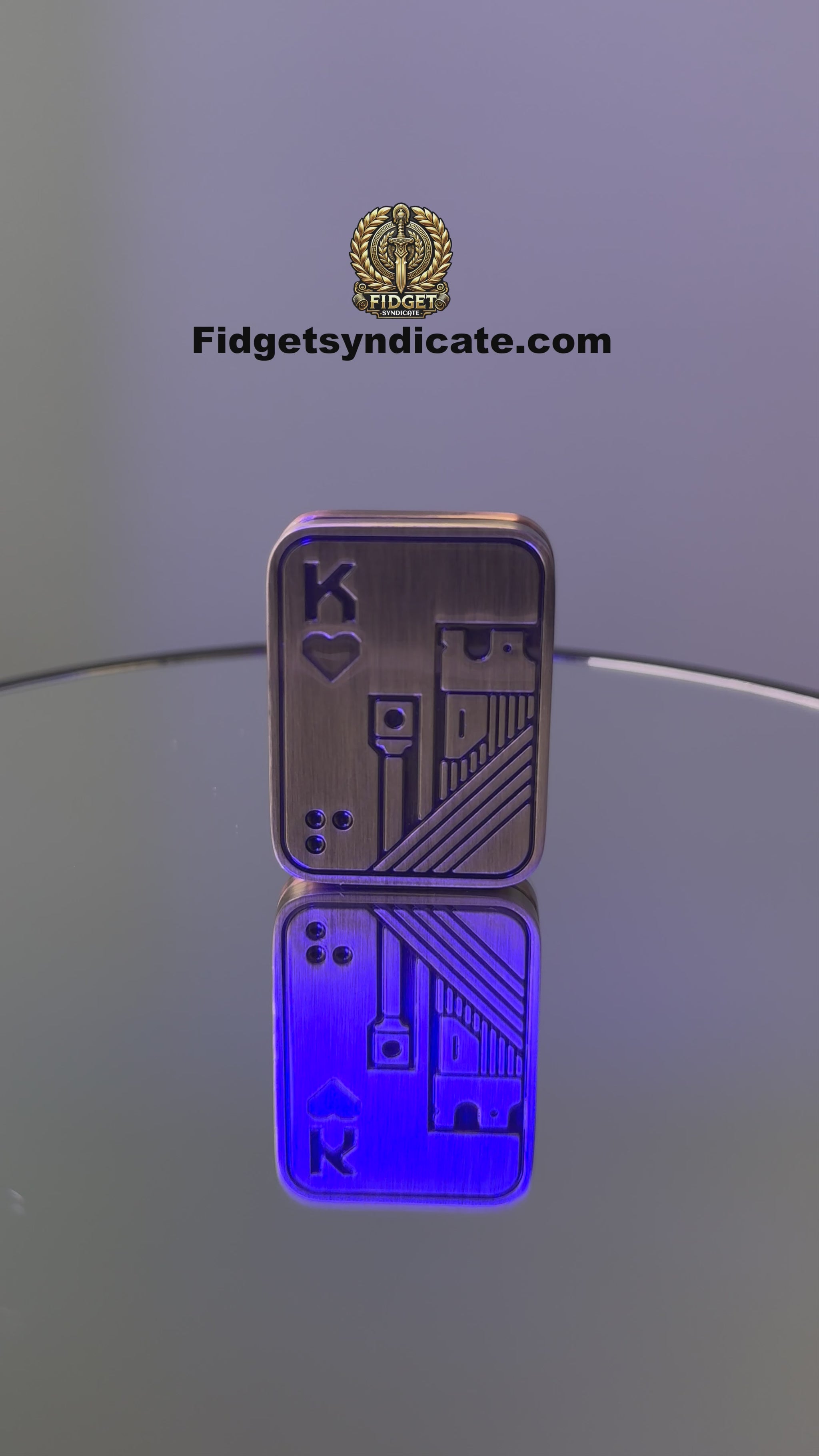 360-degree video demonstrating the smooth sliding motion and magnetic locking system of the Metal Poker Card Fidget Toy.​
