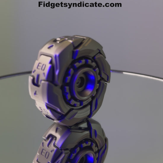 High-speed shot of the spinner fully expanded mid-spin, showcasing its dynamic motion and layered mechanics

