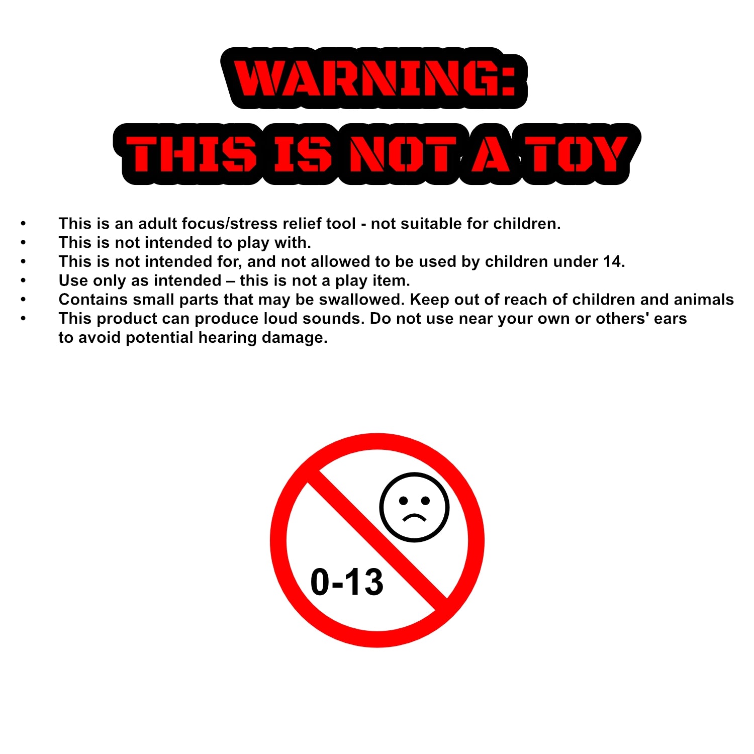 Label image stating the Skull Coin is a precision device not intended for child use, marked for adult functionality.
